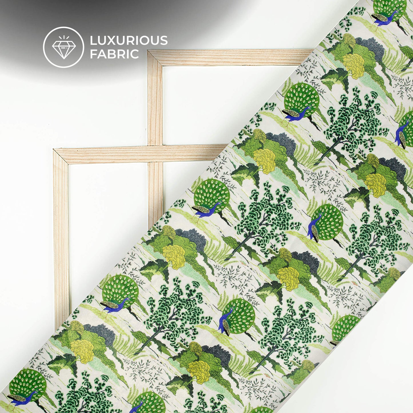 Trendy Green Madhuvanii Digital Print Premium Velvet Fabric