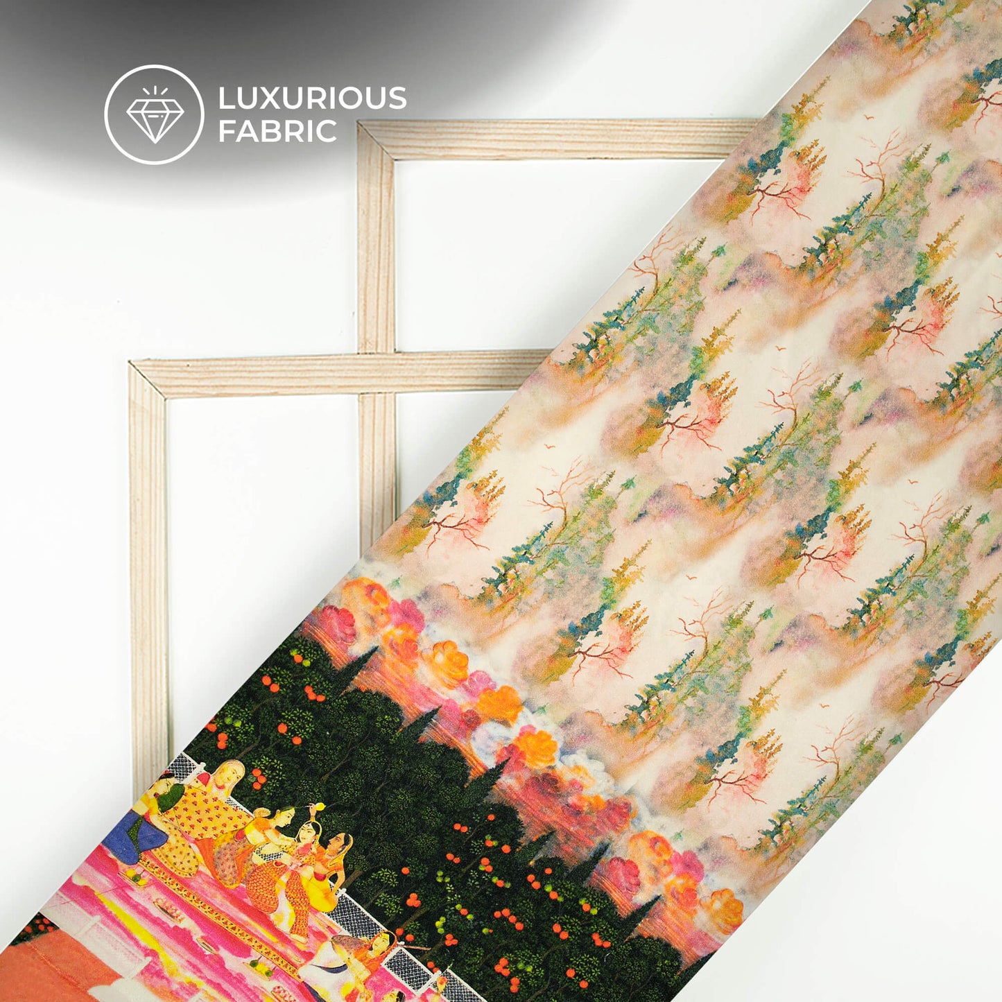 Traditional Art Madhuvanii Digital Print Premium Velvet Fabric