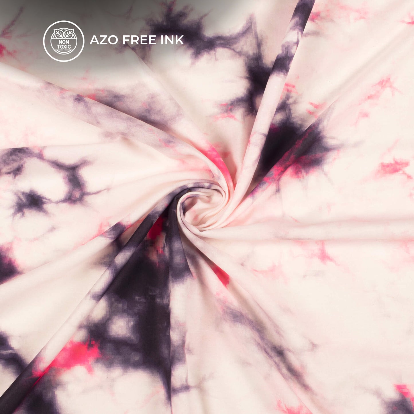 Pink Tie And Dye Pattern Digital Print Muslin Fabric