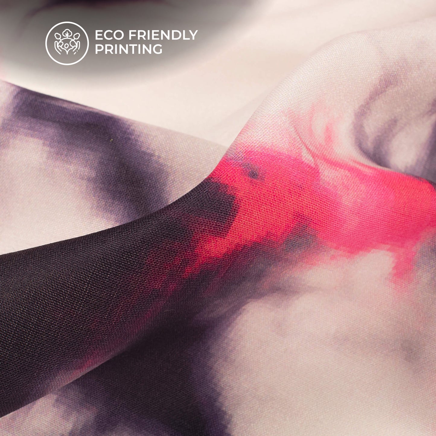 Pink Tye And Dye Pattern Digital Print Muslin Fabric