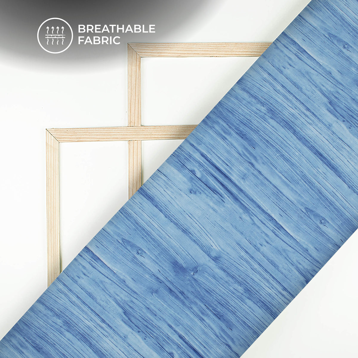 Sky Blue Texture Pattern Digital Print Muslin Fabric