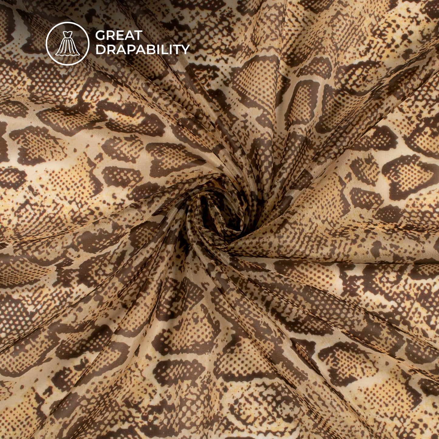 Trendy Animal Digital Print Organza Satin Fabric