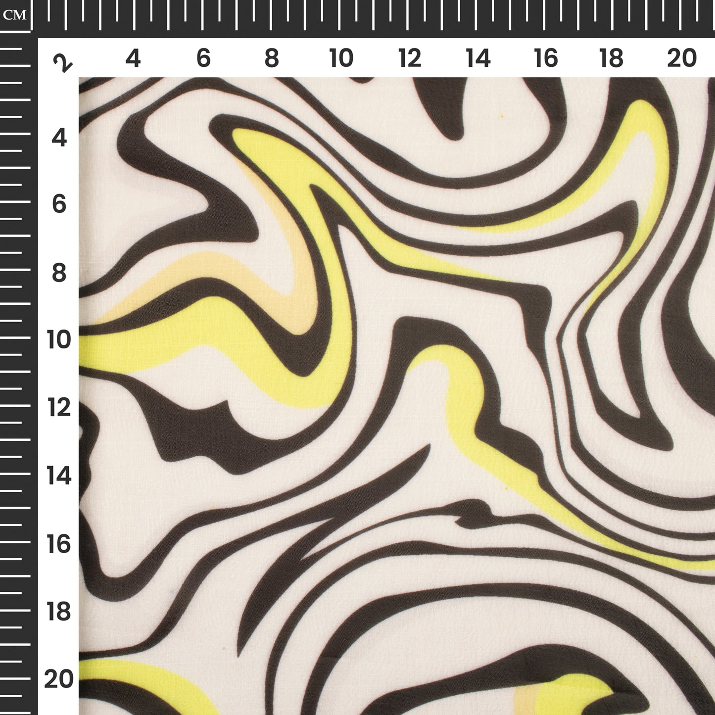 Stylish Geometric Digital Print Organza Satin Fabric