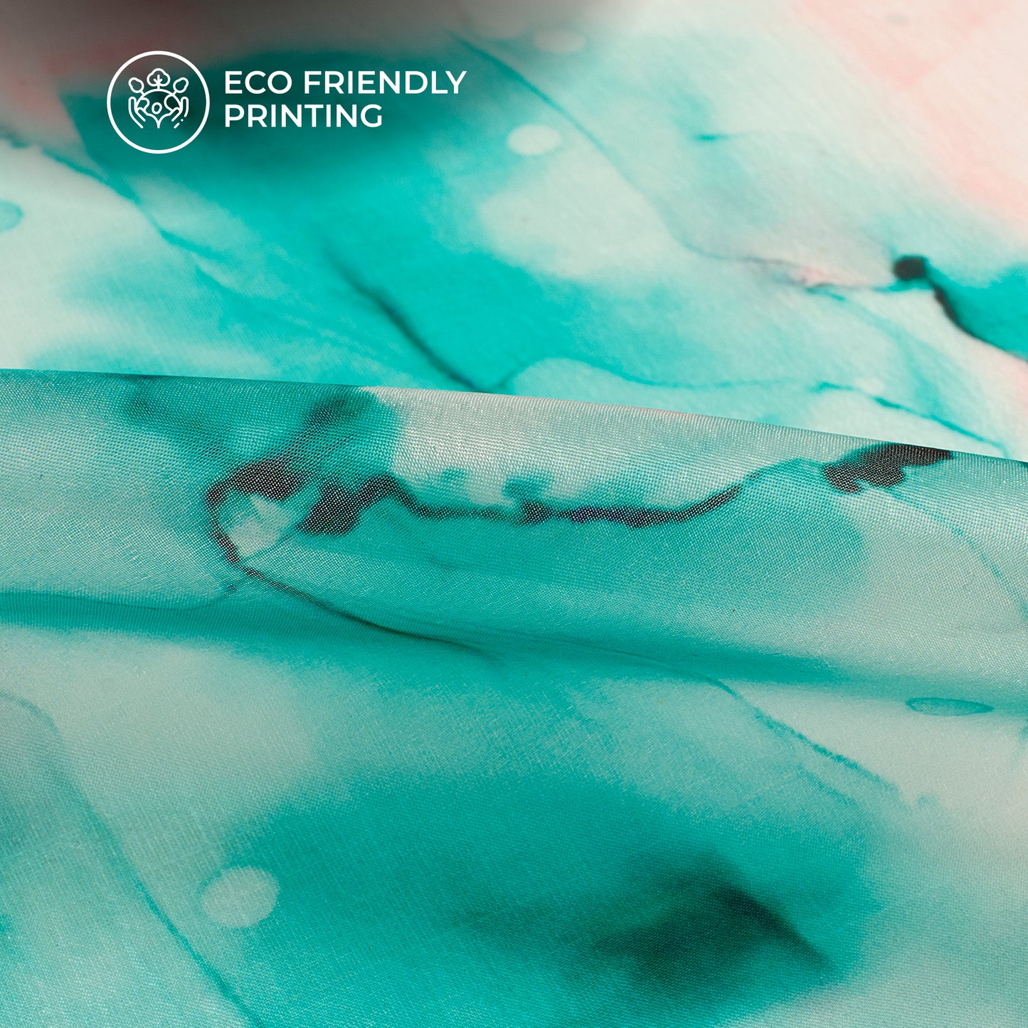 Majestic Tye And Dye Digital Print Organza Satin Fabric