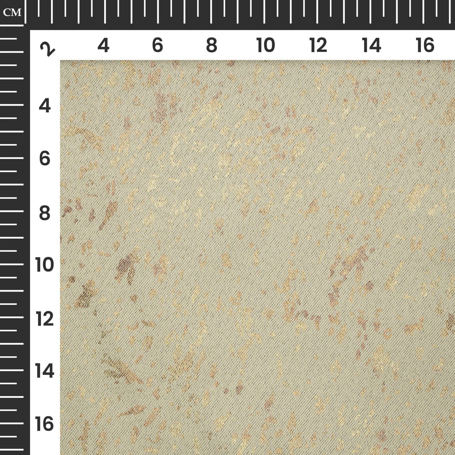 Beige Abstract Pattern Golden Foil Premium Curtain Fabric (Width 54 Inches)