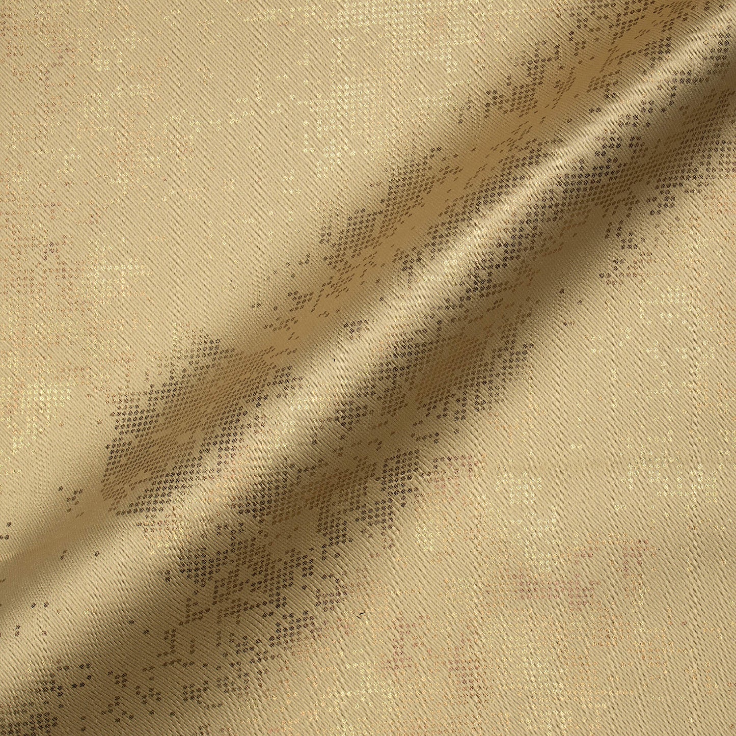 Granola Golden Dots Geometric Pattern Premium Curtain Fabric (Width 54 Inches)