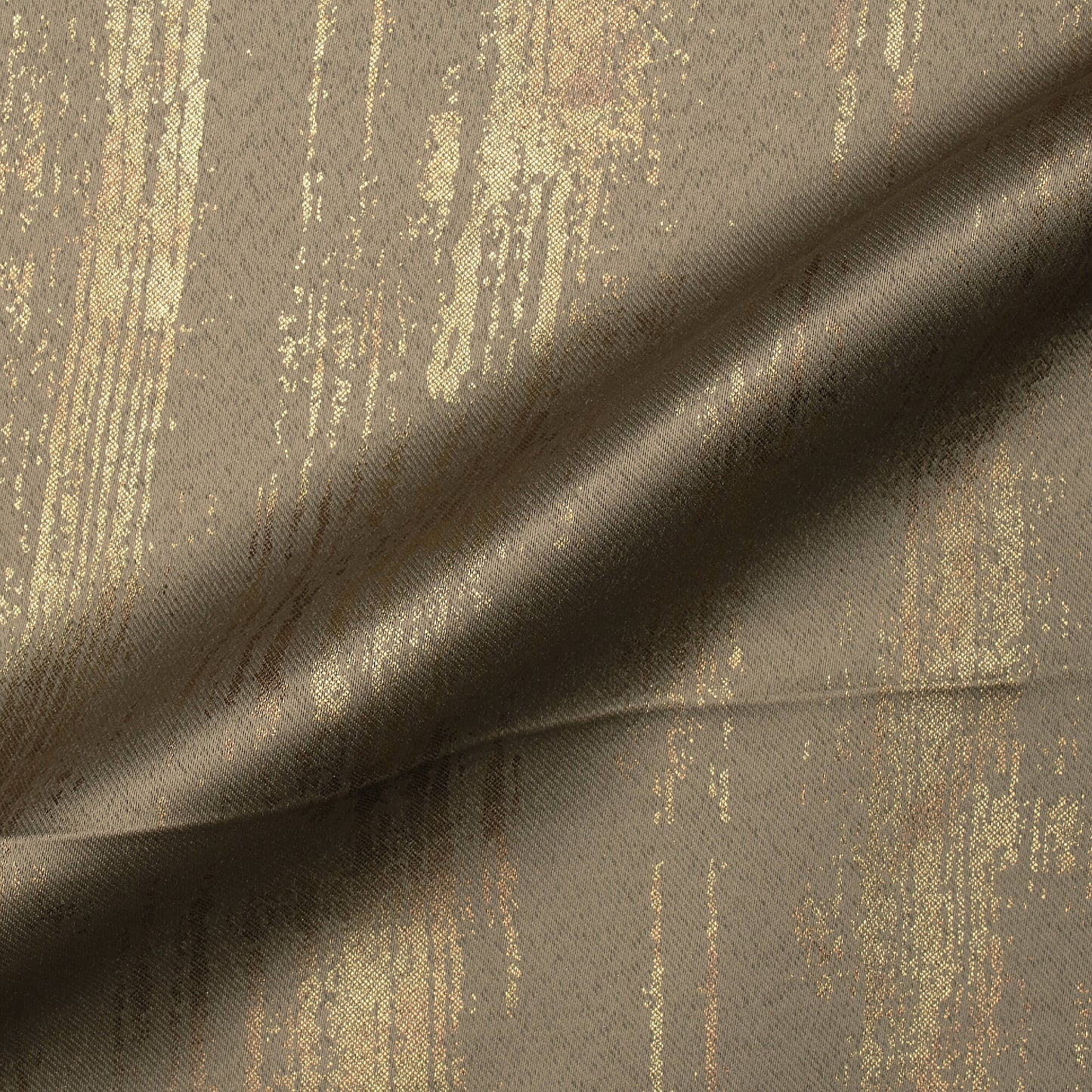 Sandrift Grey Texture Pattern Golden Foil Premium Curtain Fabric (Width 54 Inches)