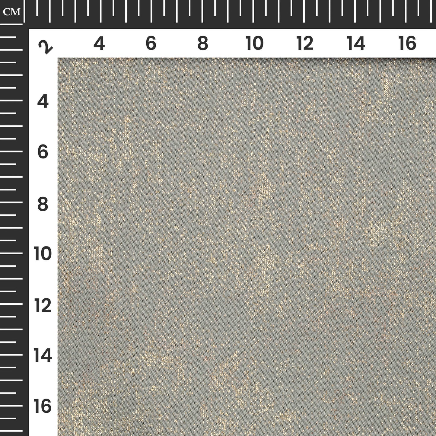 Lead Grey Geometric Pattern Golden Foil Premium Curtain Fabric (Width 54 Inches)