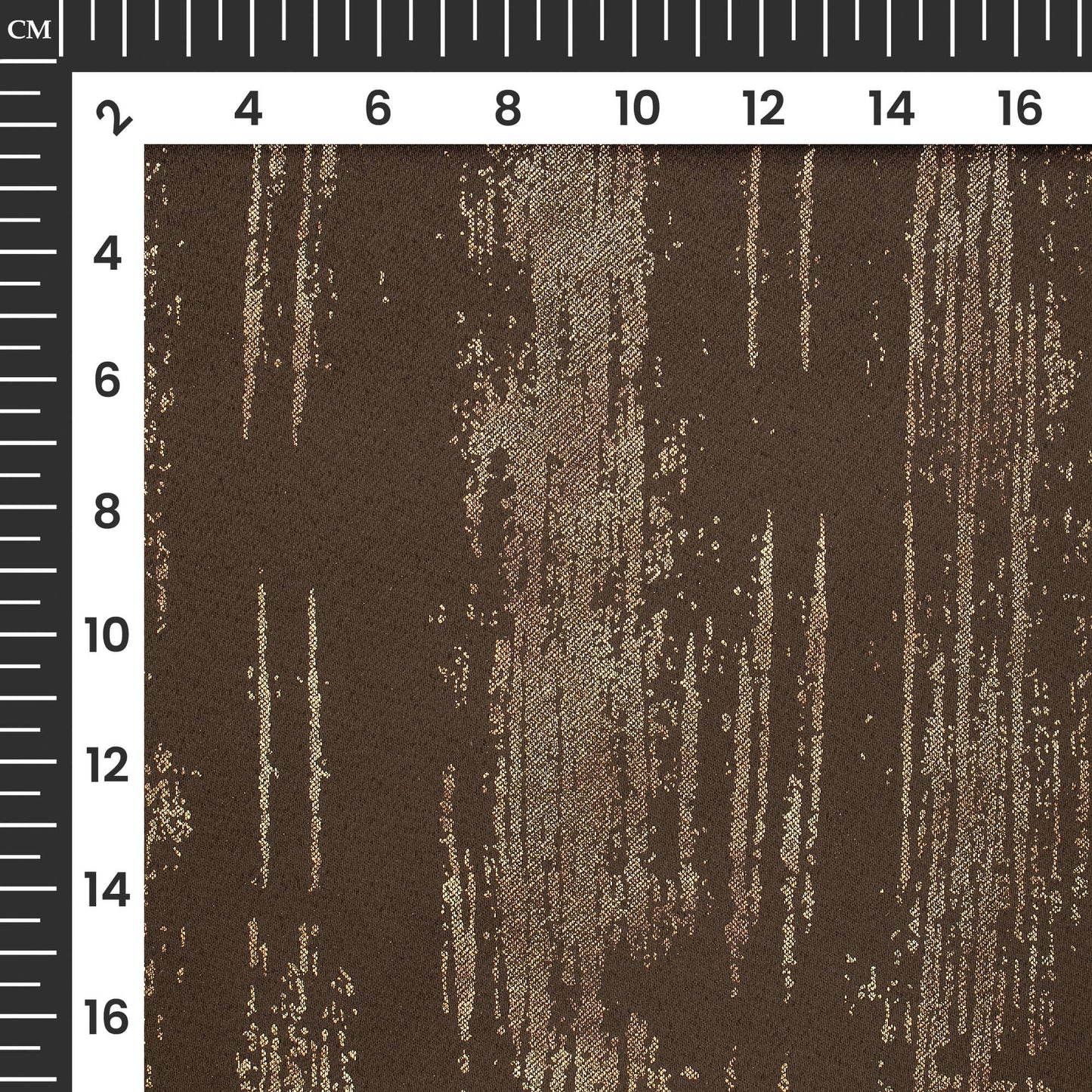 Spice Brown Texture Pattern Golden Foil Premium Curtain Fabric (Width 54 Inches)