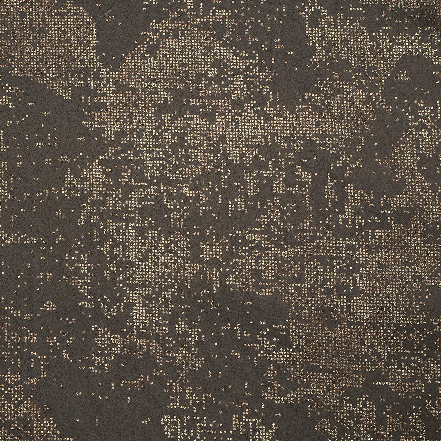 Metallic Brown Golden Dots Geometric Pattern Premium Curtain Fabric (Width 54 Inches)