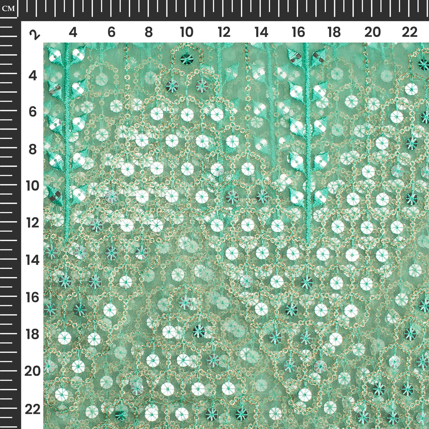 Emerald Green Thread And Sequins Daman Heavy Embroidery Work On Soft Net Fabric