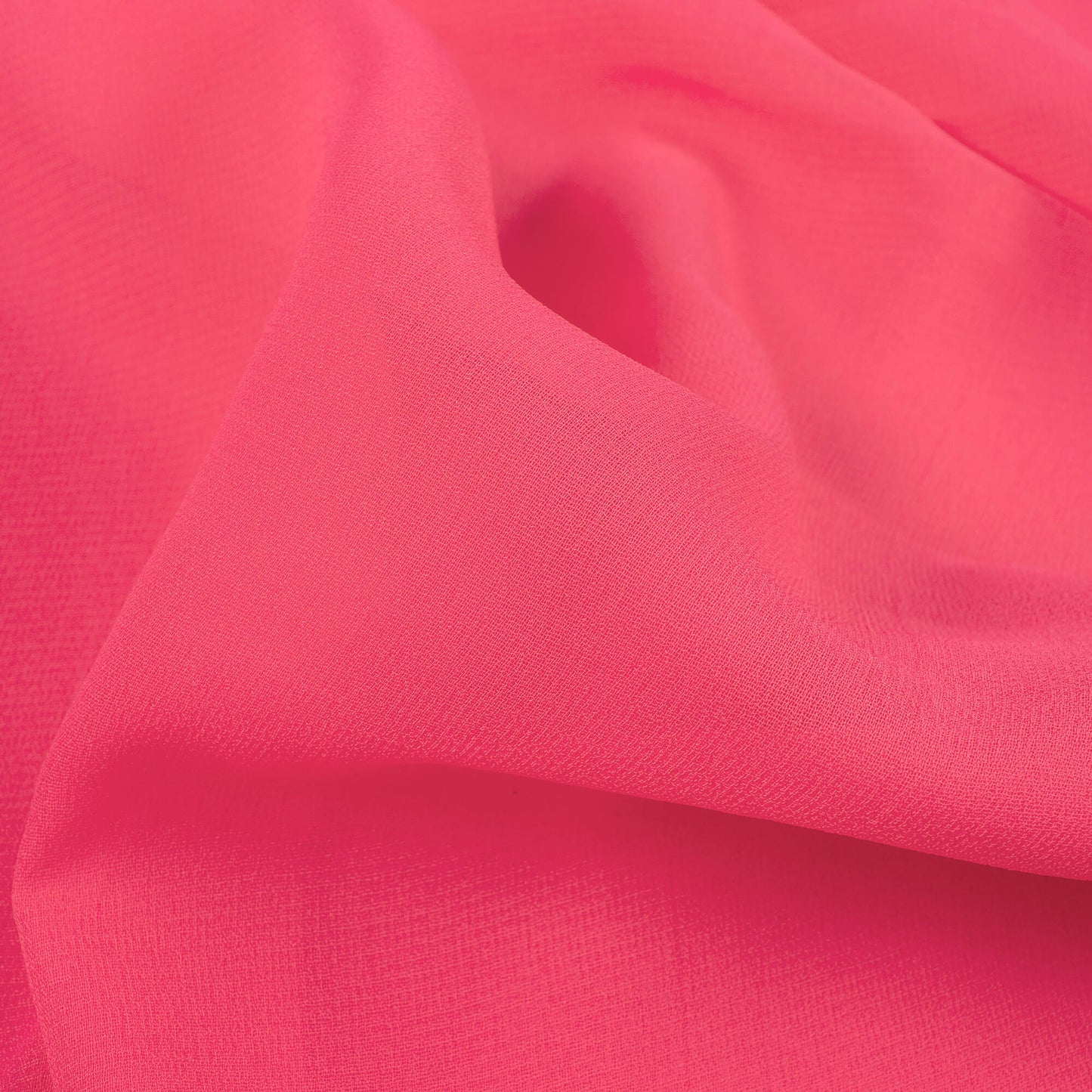 Punch Pink Plain Georgette Fabric