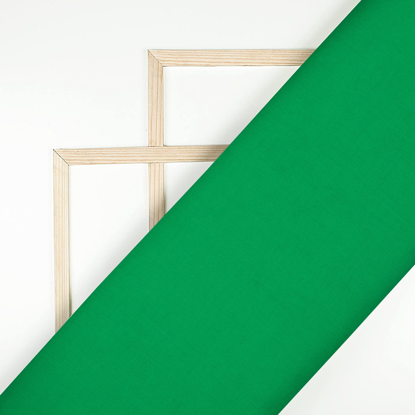 Fun Green Plain Vintage Crepe Fabric (Width 56 Inches)