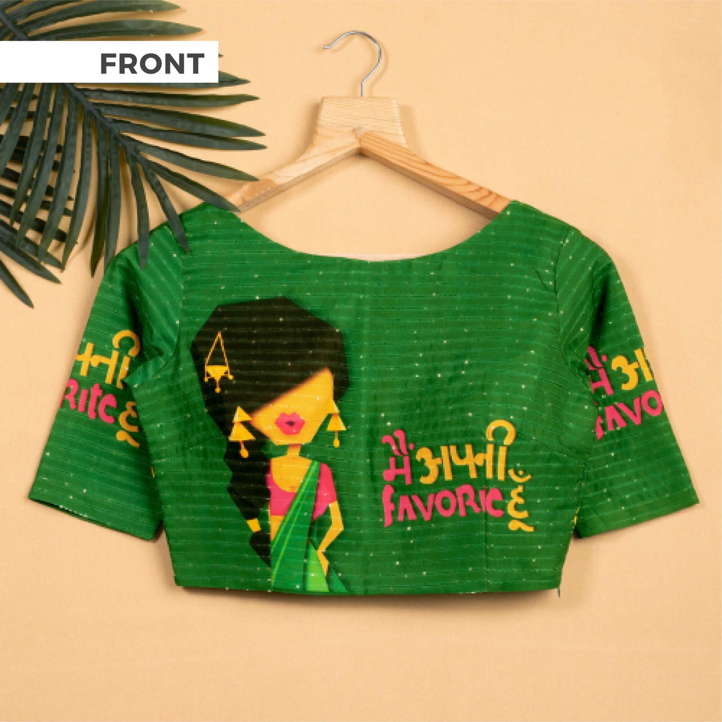 Quirky Printed Sequins Embroidery Blouse