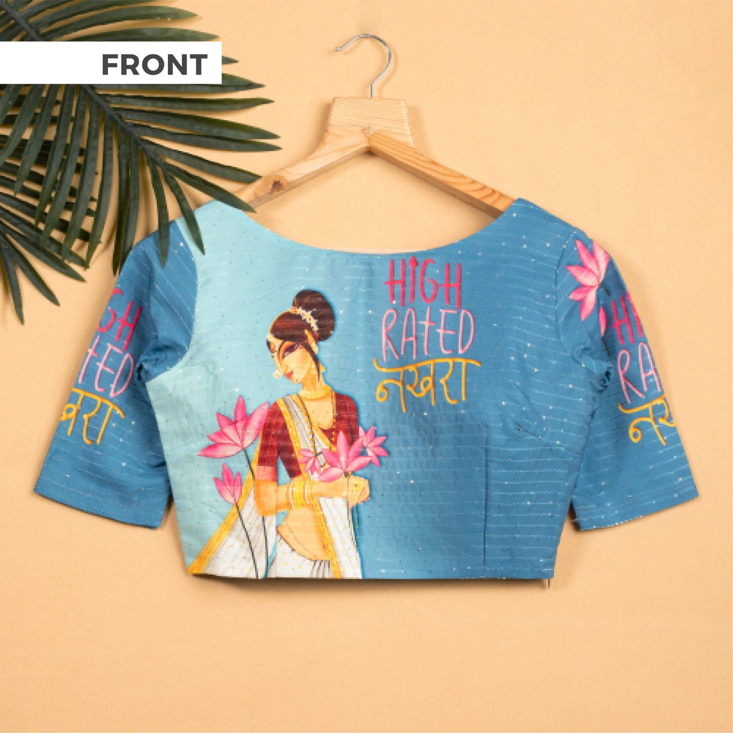 Quirky Printed Sequins Embroidery Blouse