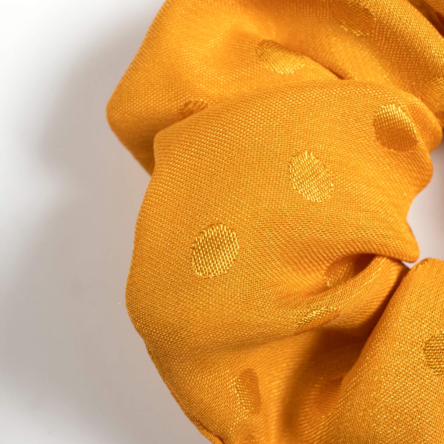 Mustard Yellow Plain Booti Satin Handmade Scrunchie