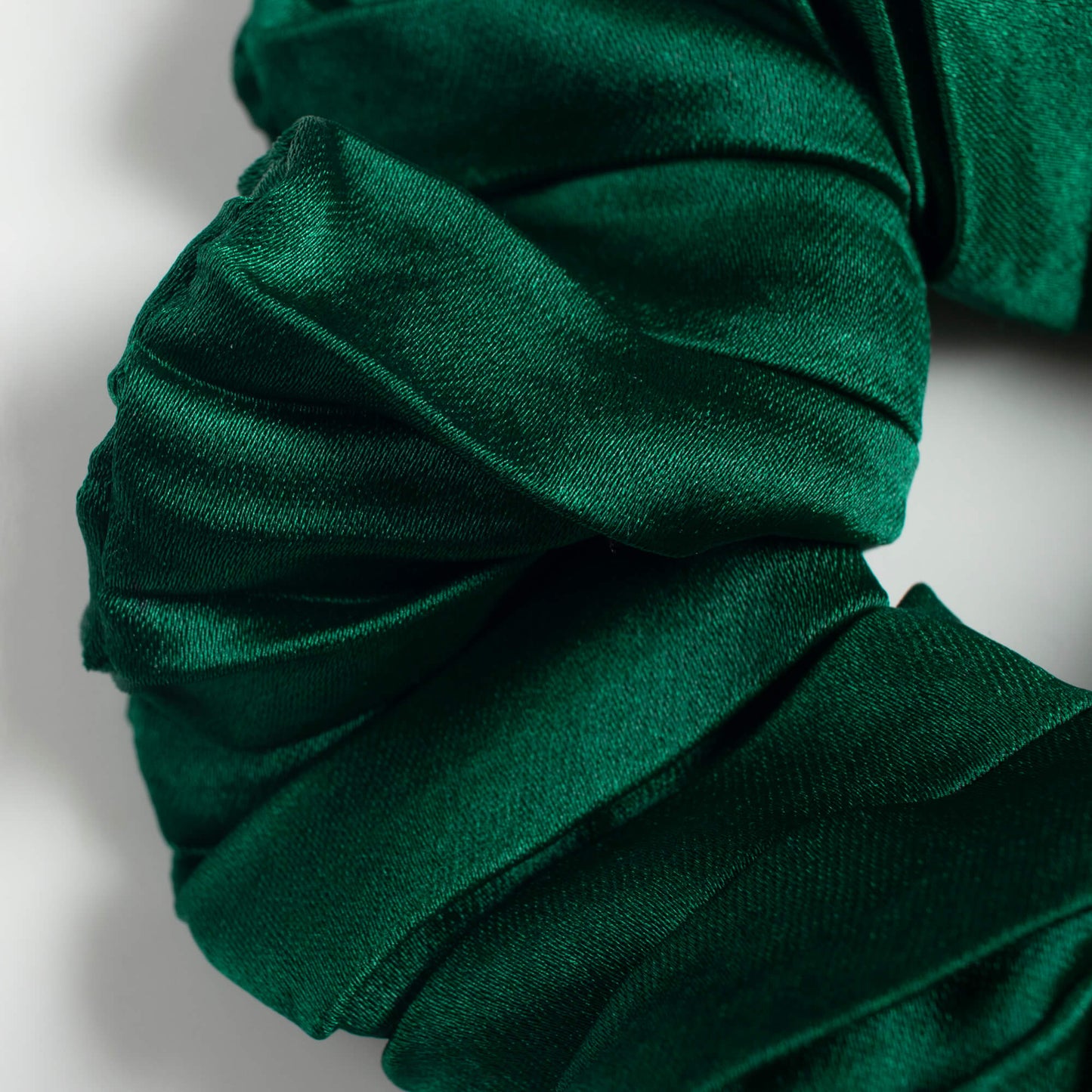 Sacramento Plain Pleated Satin Handmade Scrunchie