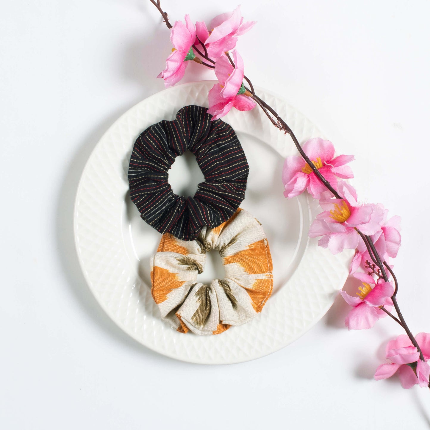 Pack Of 2 Cotton Handmade Scrunchies