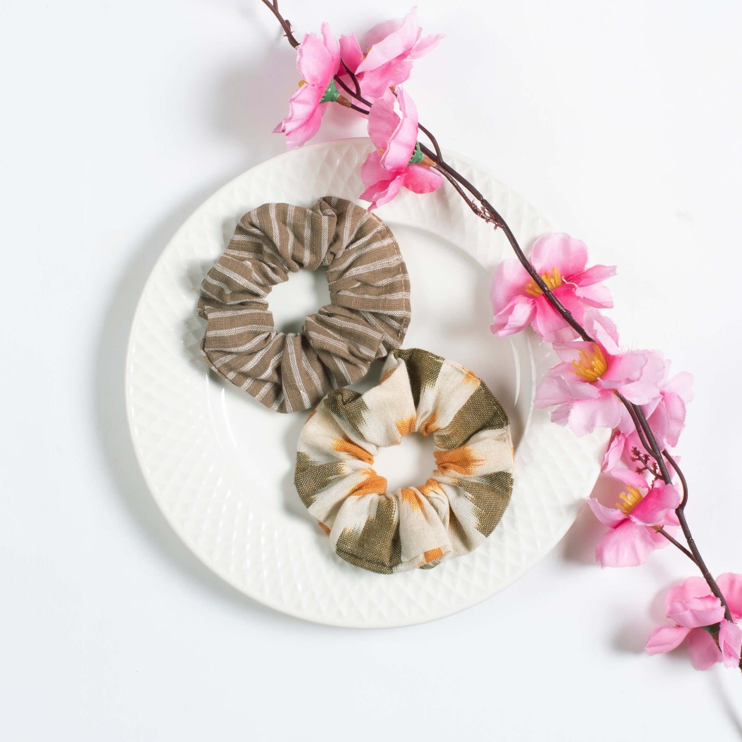 Pack Of 2 Cotton Handmade Scrunchies