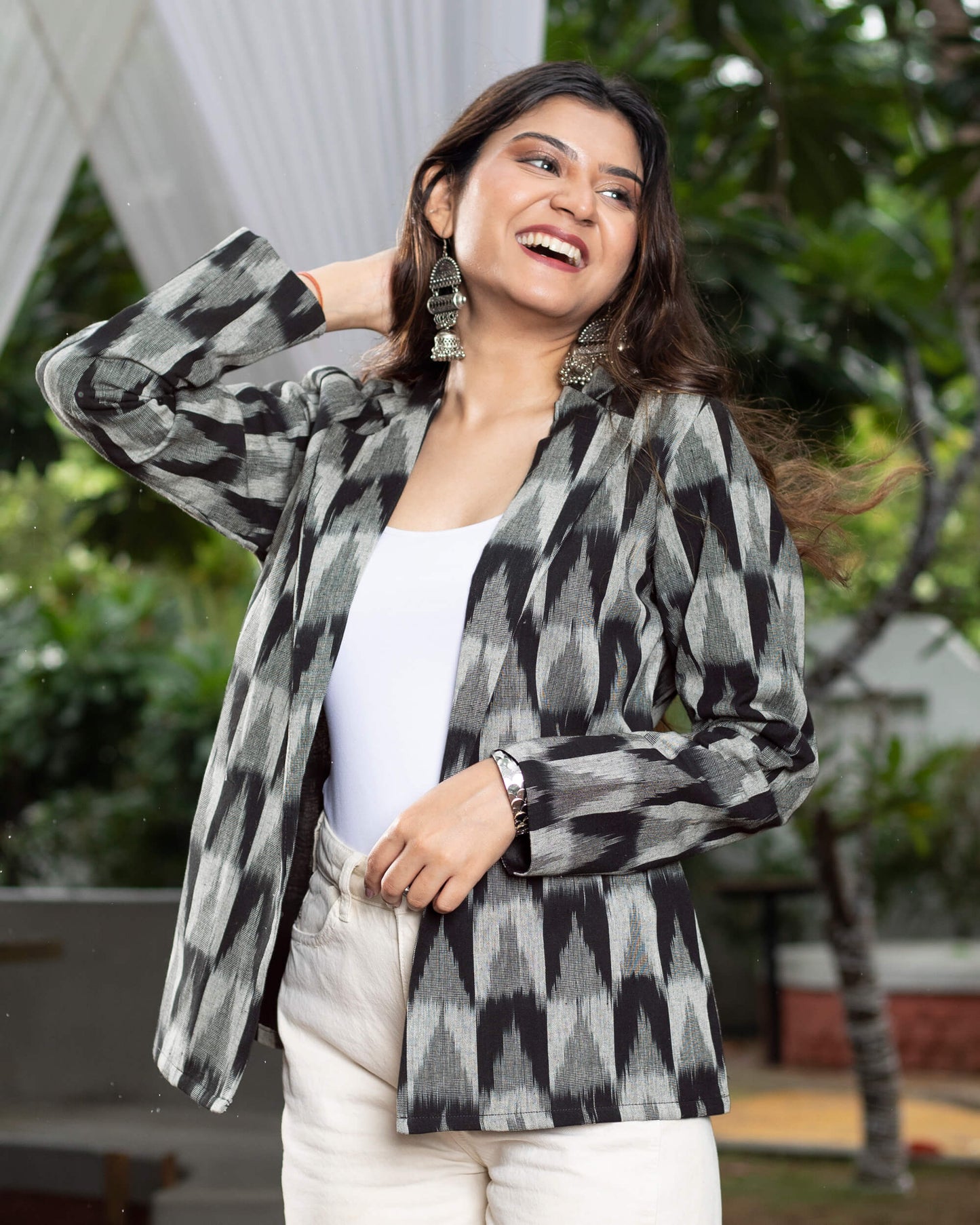 Abstract Ikkat Jacket