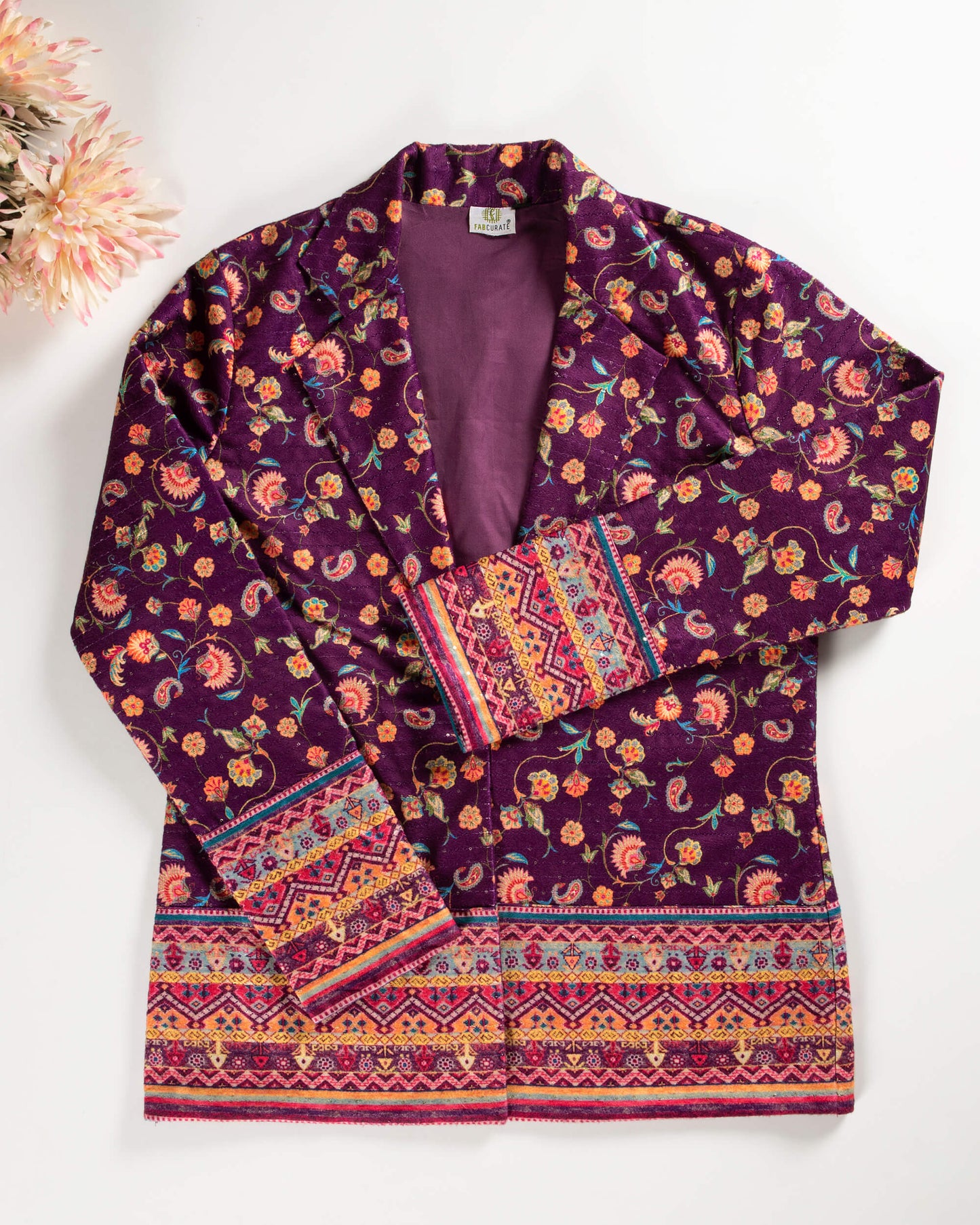 Kalamkrii Printed Superior Velvet Jacket