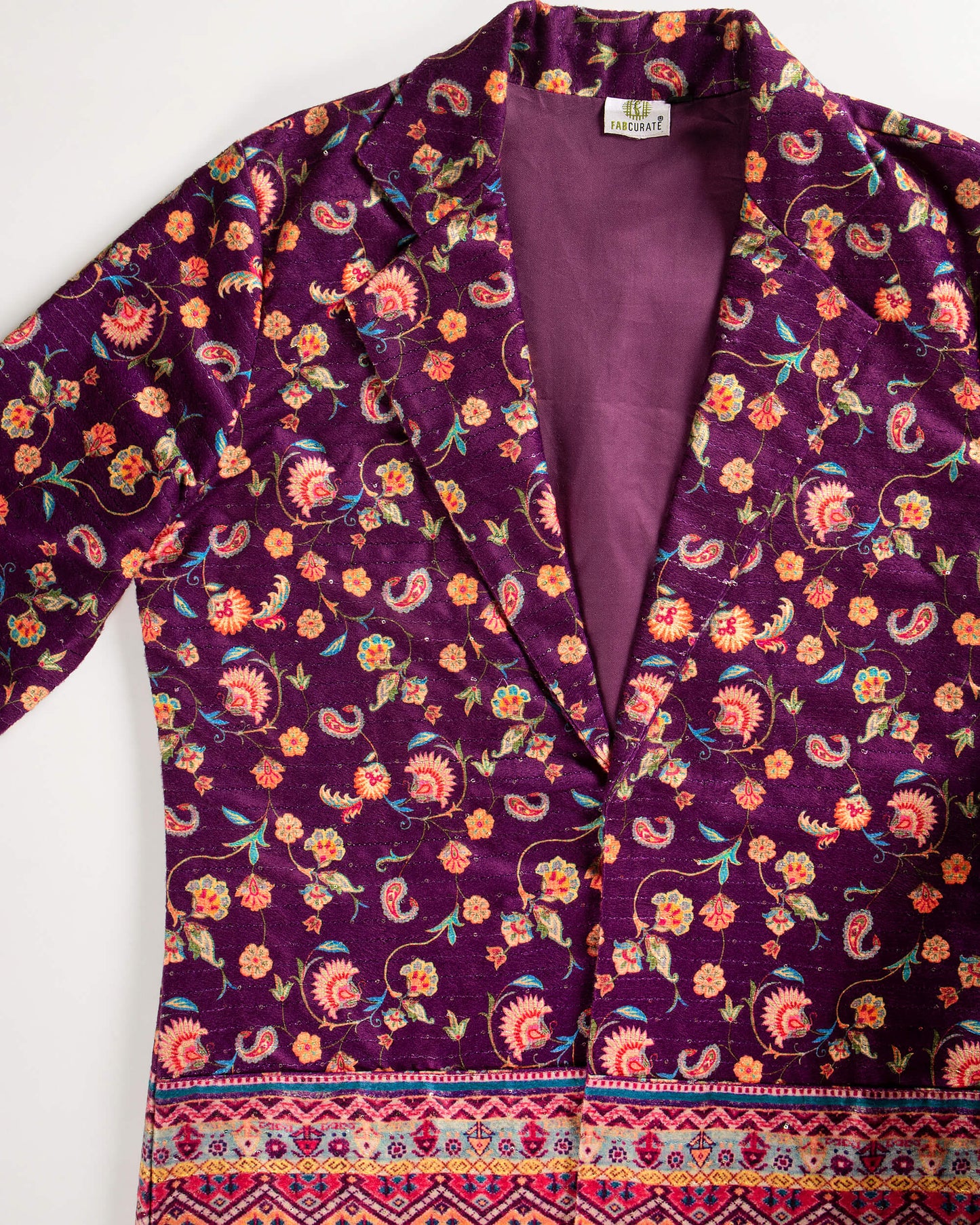 Kalamkari Printed Superior Velvet Jacket