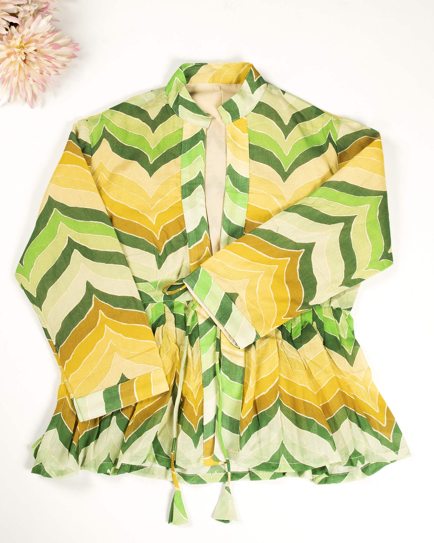 Trendy Chevron Frill Jacket For Women