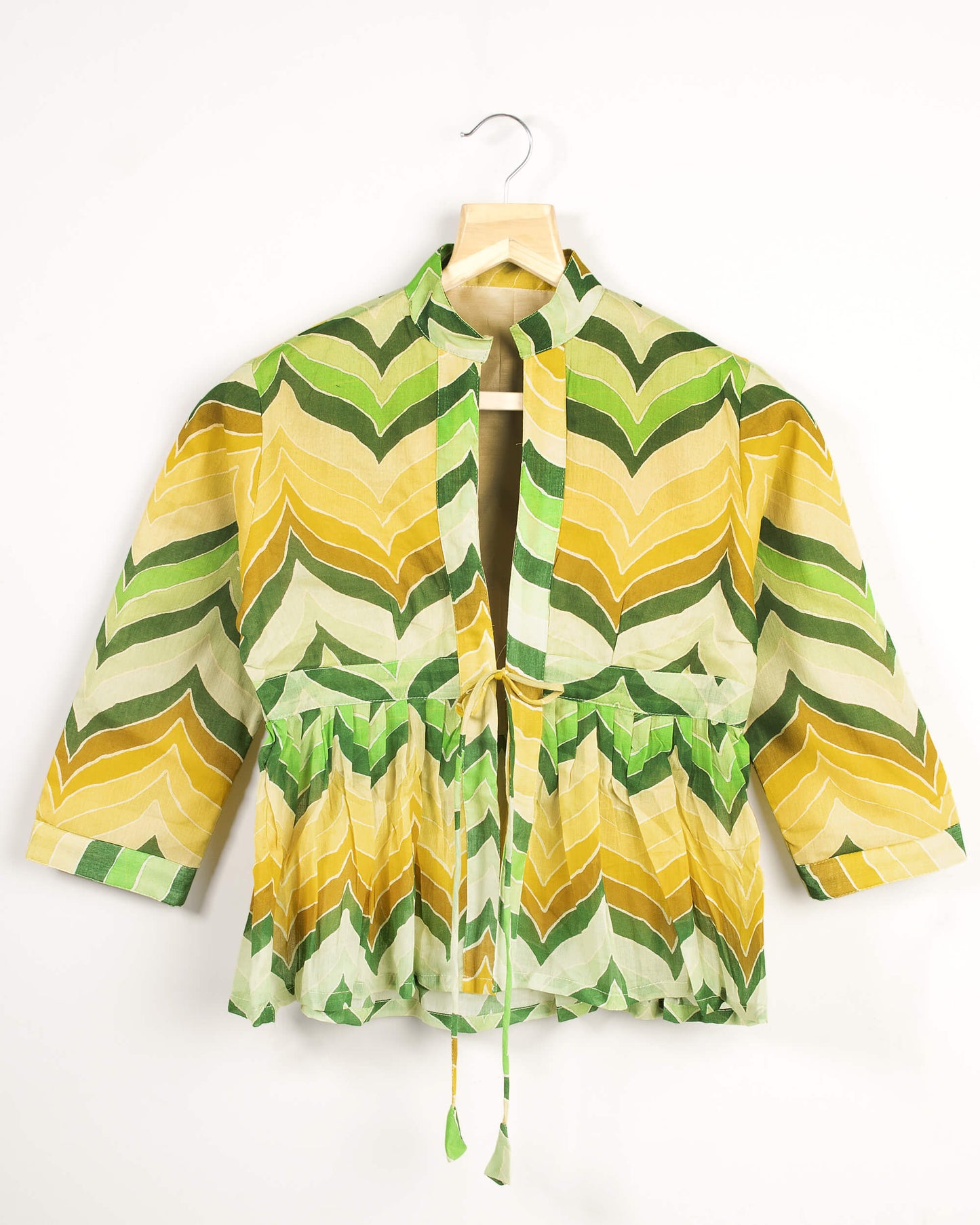 Trendy Chevron Frill Jacket For Women