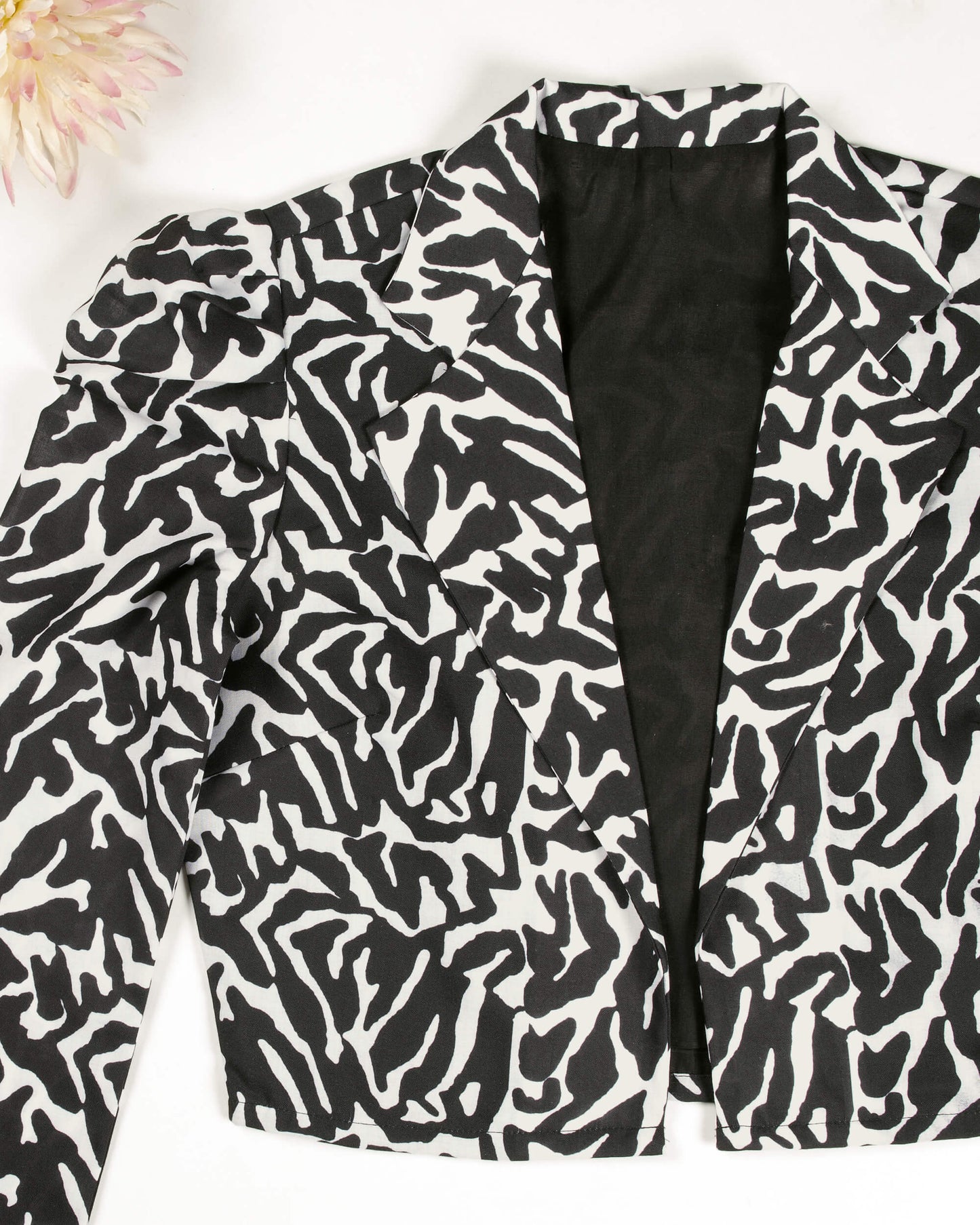 Zebra Printed Puff Sleeve Jacket