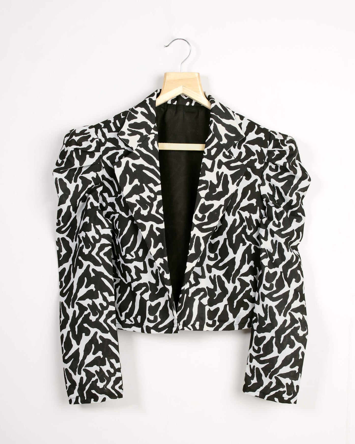 Zebra Printed Puff Sleeve Jacket