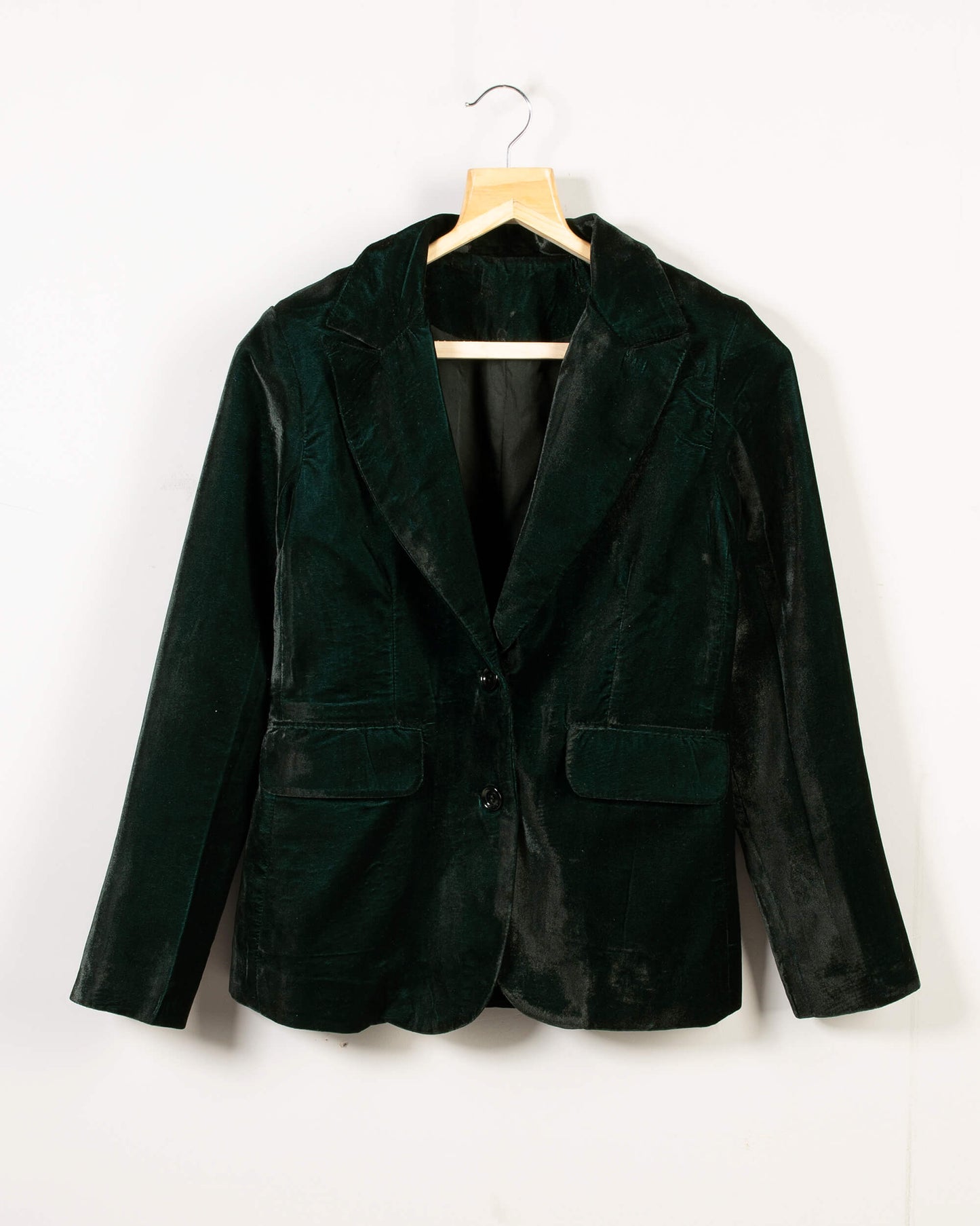 Green Luxurious Velvet Blazer For Women