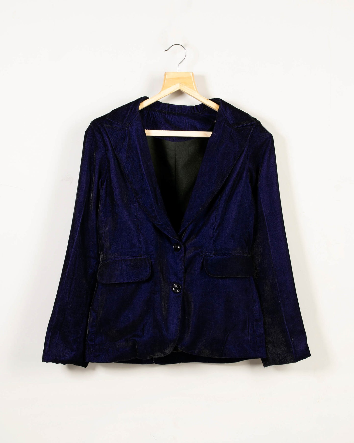 Blue Luxurious Velvet Blazer For Women