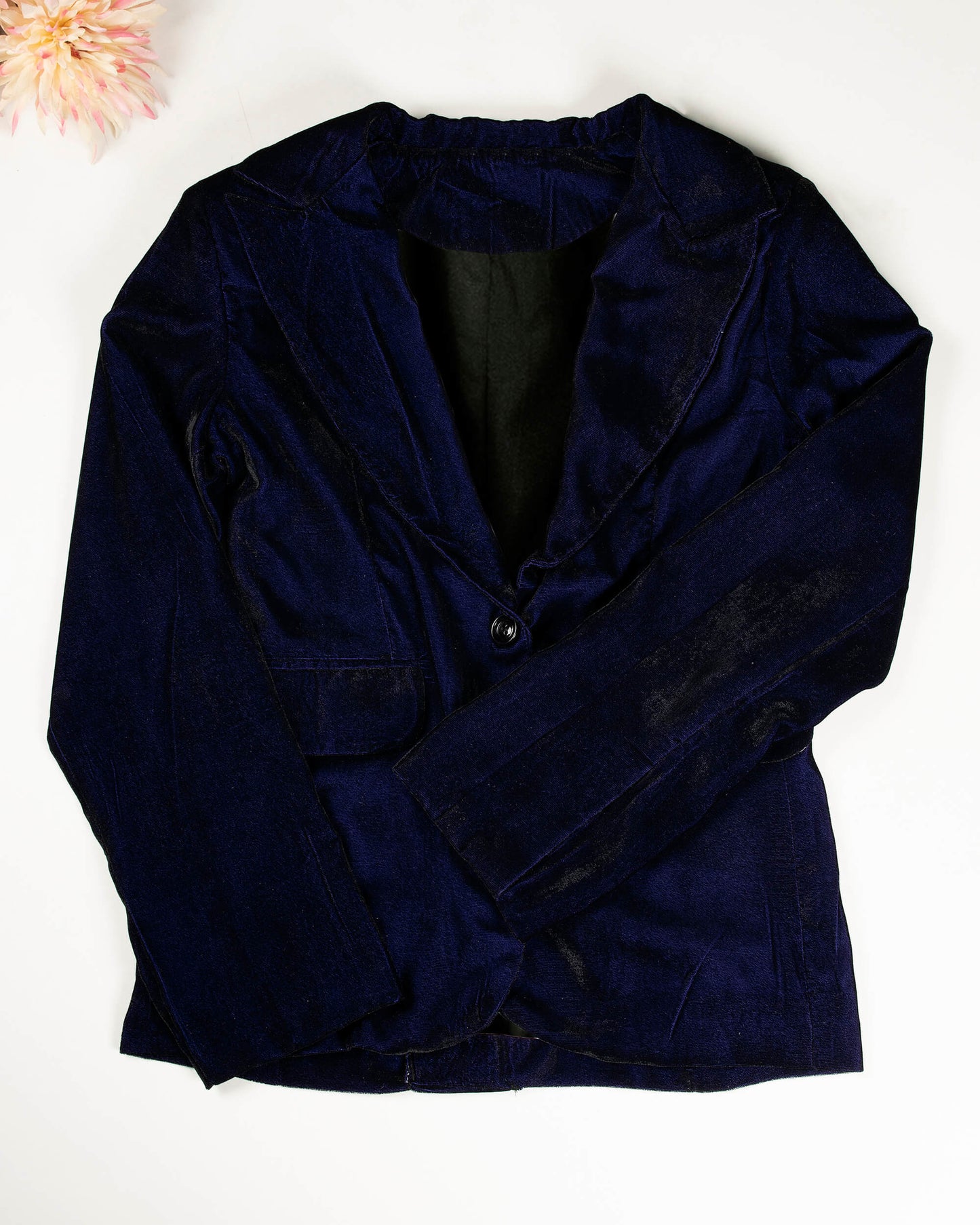 Blue Luxurious Velvet Blazer For Women