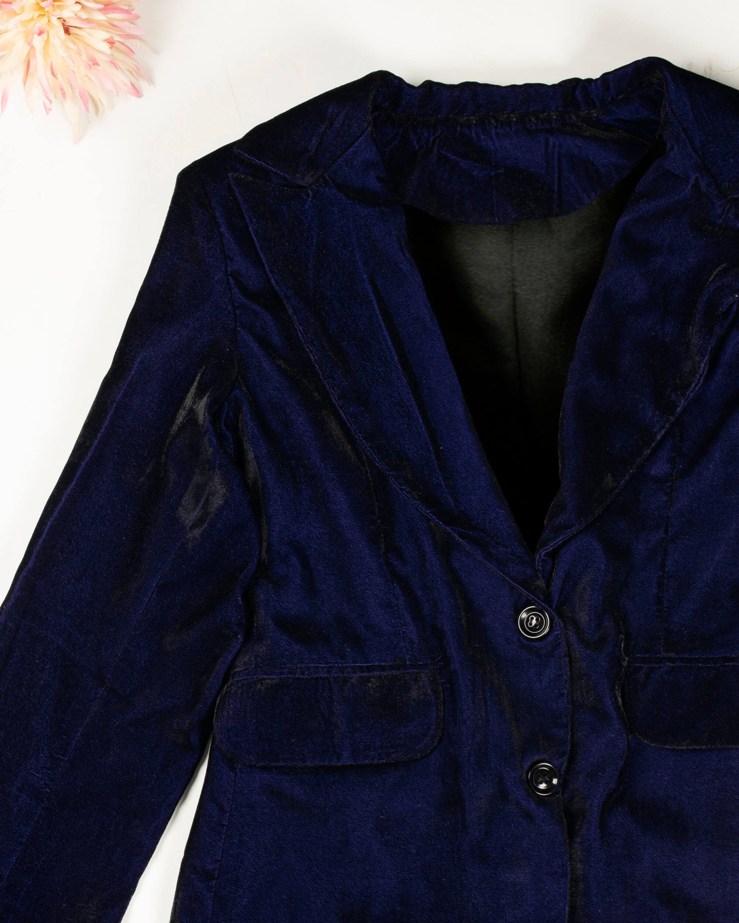 Blue Luxurious Velvet Blazer For Women