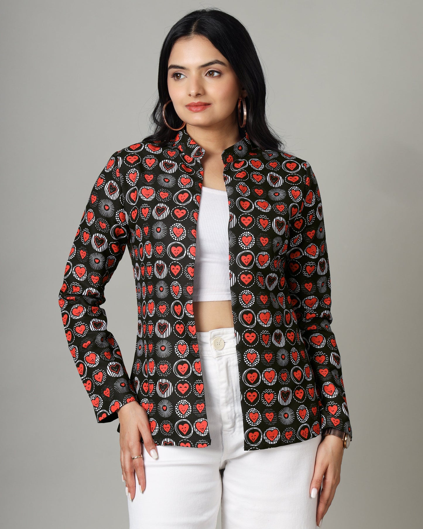 Enchanting Hearts on Women's Jacket