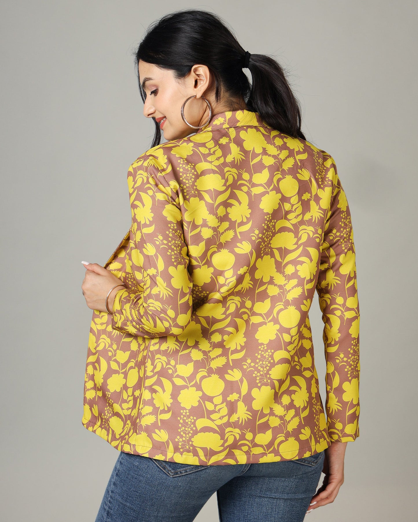 Modern Floral Elegance in Women's Jacket