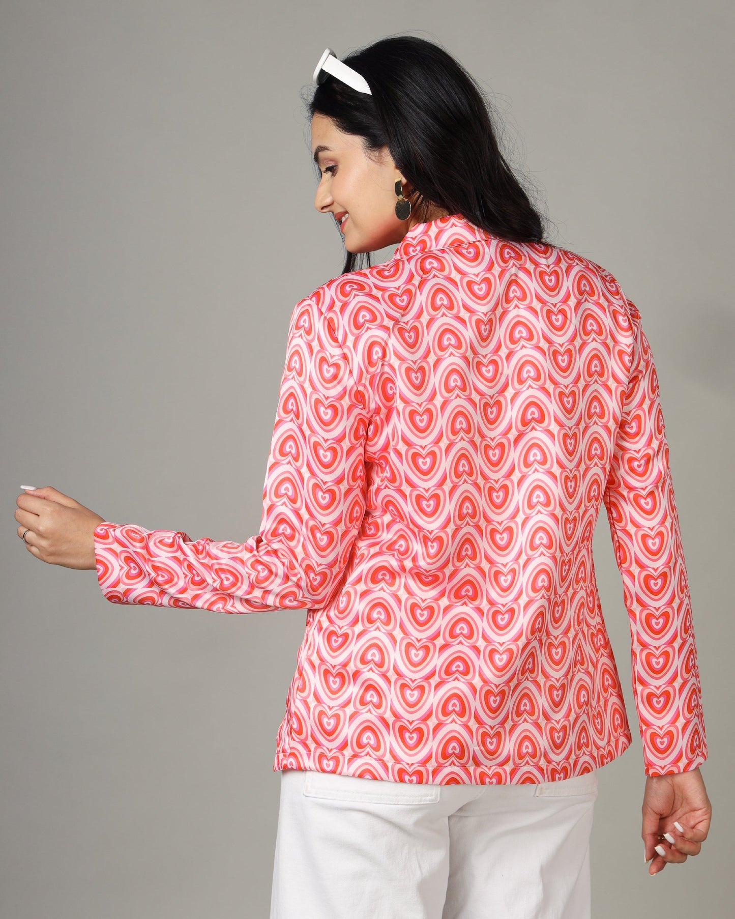 Women's Heart Print Statement Jacket