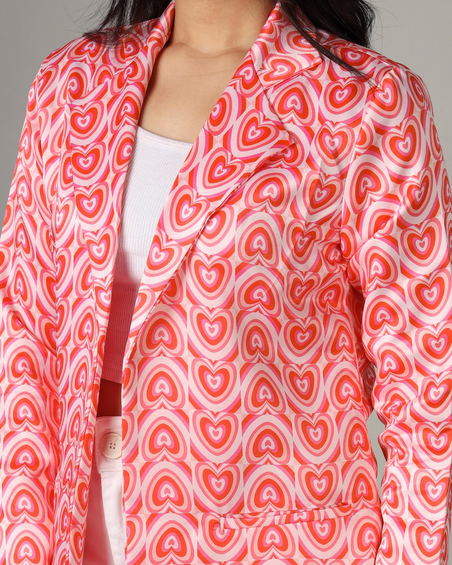 Women's Heart Print Statement Jacket