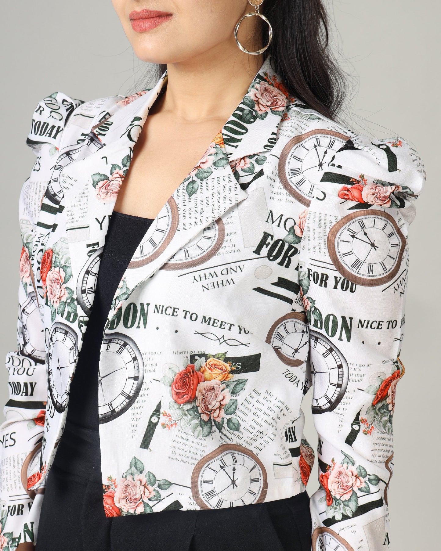 Quirky Women's Jacket With Time Twist