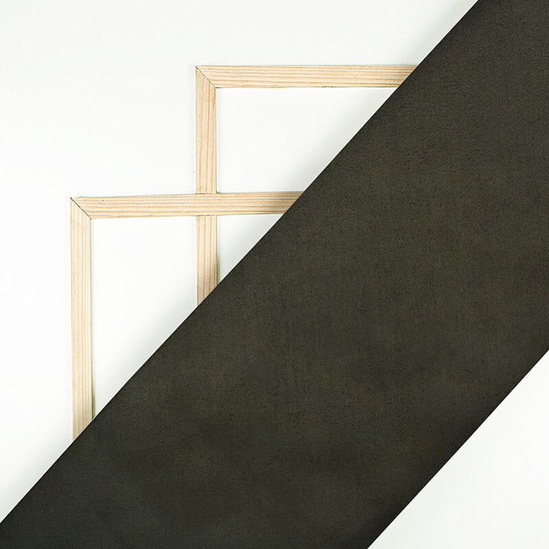 Soot Black Plain Suede Fabric (Width 60 Inches) - Fabcurate
