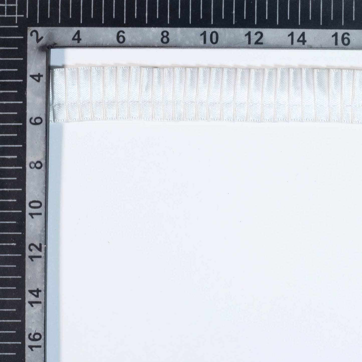White Plain Pleated Satin Lace (18 Mtr)