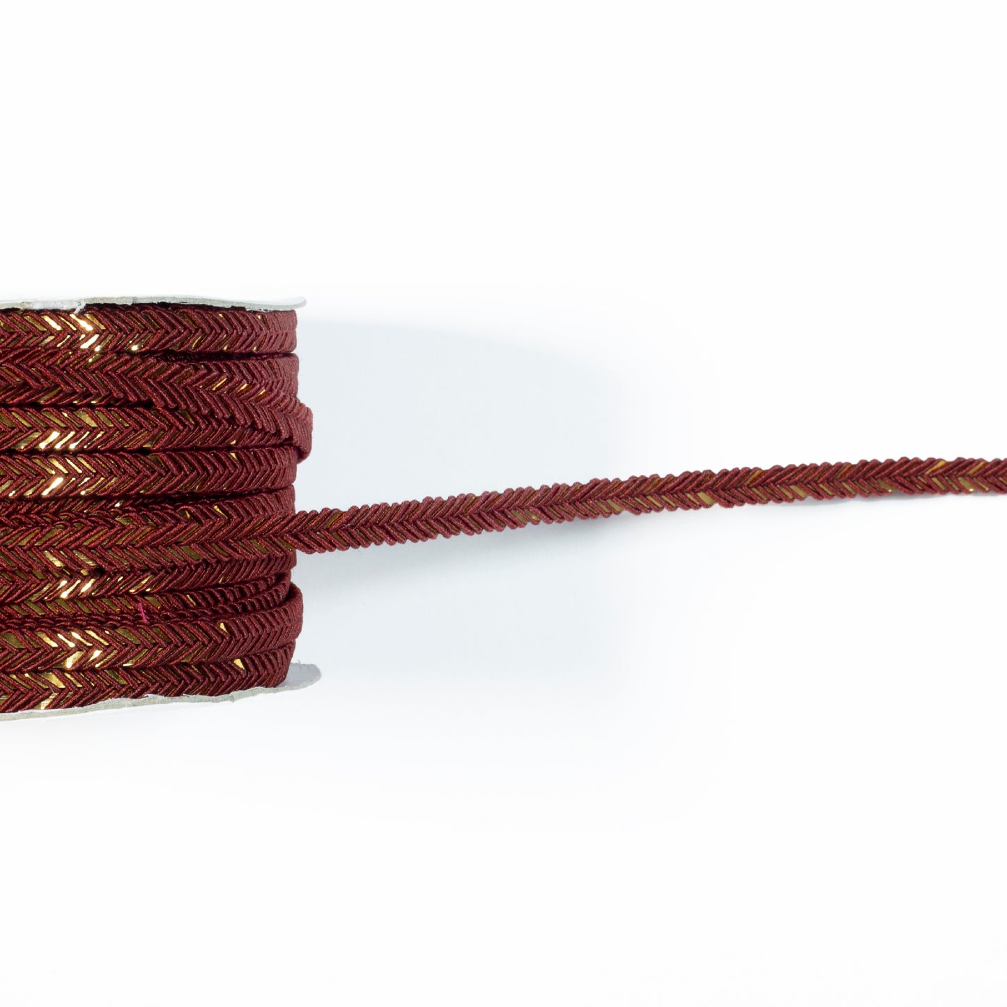Maroon Chevron Pattern Pearl Work Lace (18 Mtr)