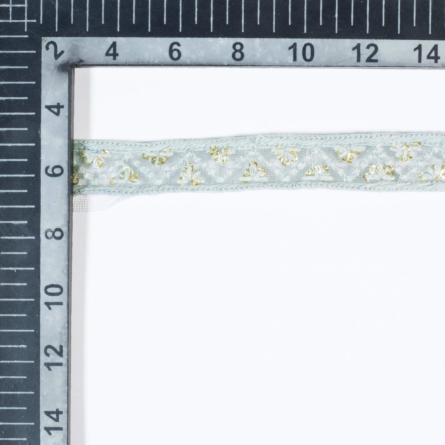 Pegion Grey Chevron Pattern Sequins Embroidery Net Lace (9 Mtr)