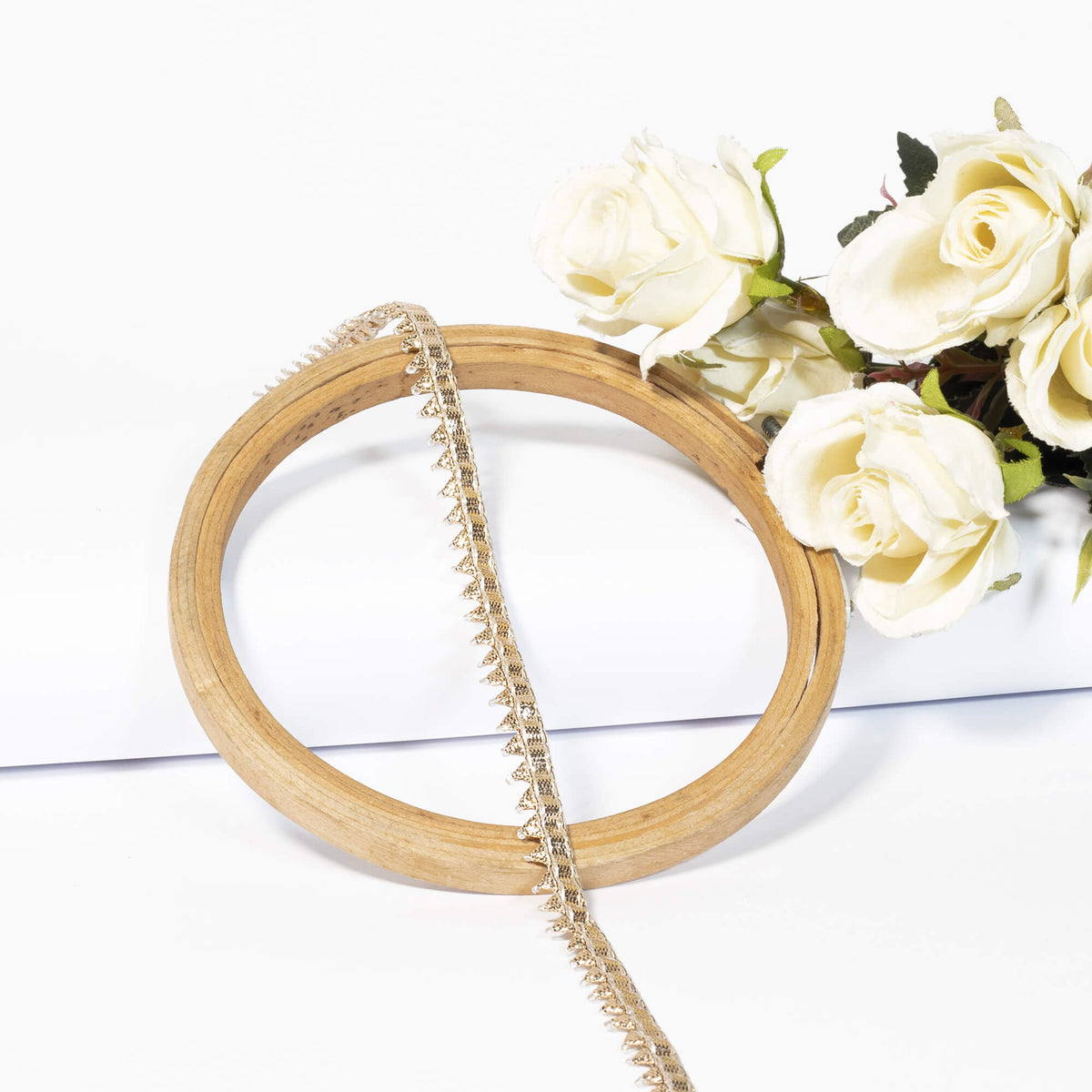 Bronze Zari Cut Work Tussar Silk Lace (45 Mtr)