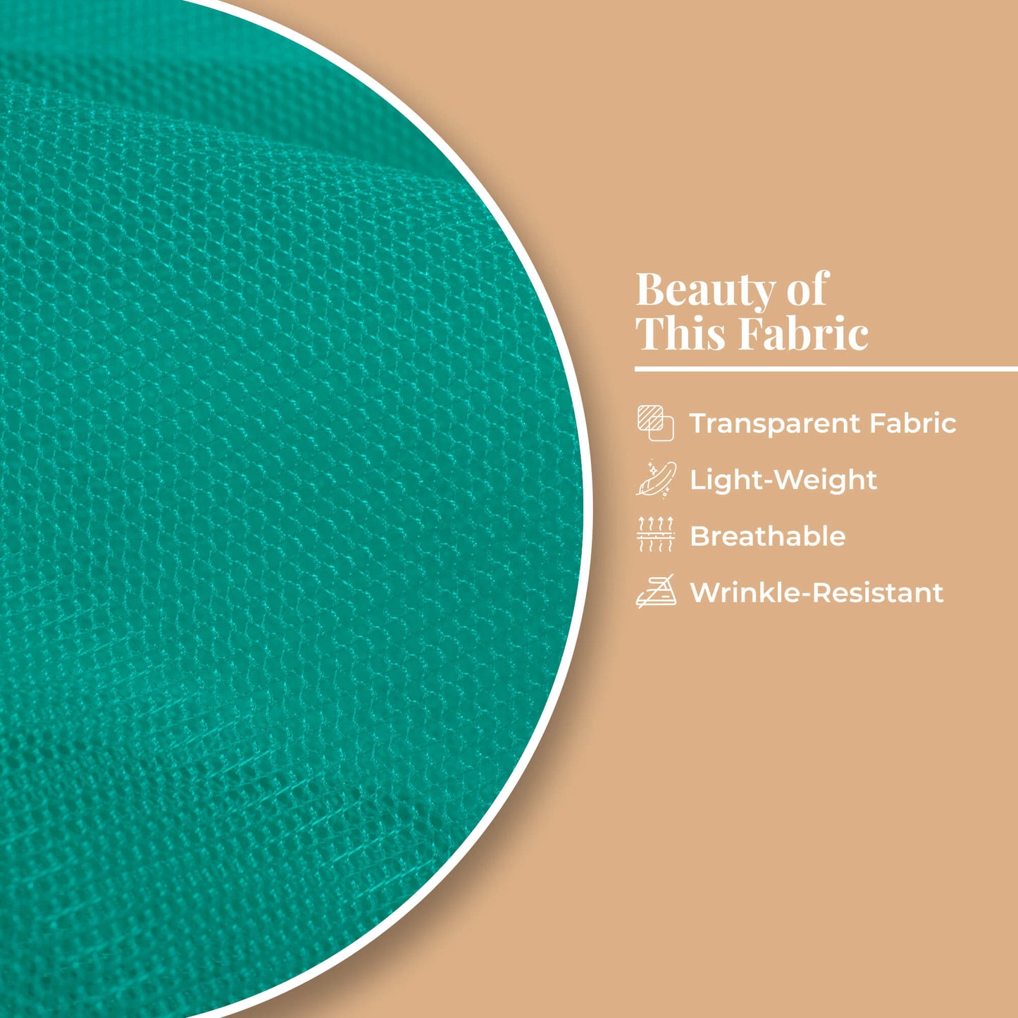 Aqua Green Plain Premium Quality Butterfly Net Fabric