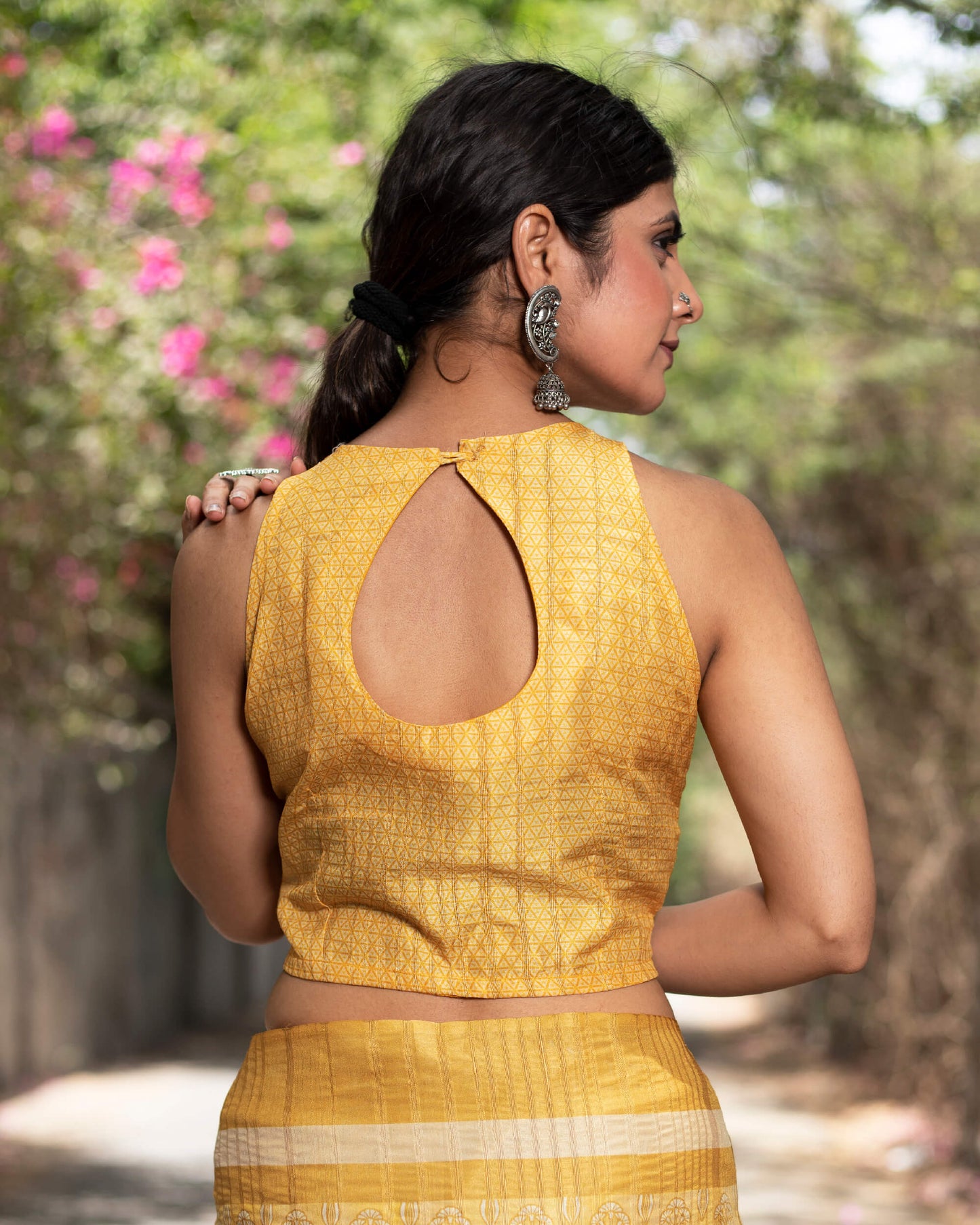 Flaxen Yellow And Oat Beige Floral Pattern Digital Print Art Tusser Silk Saree With Tassels