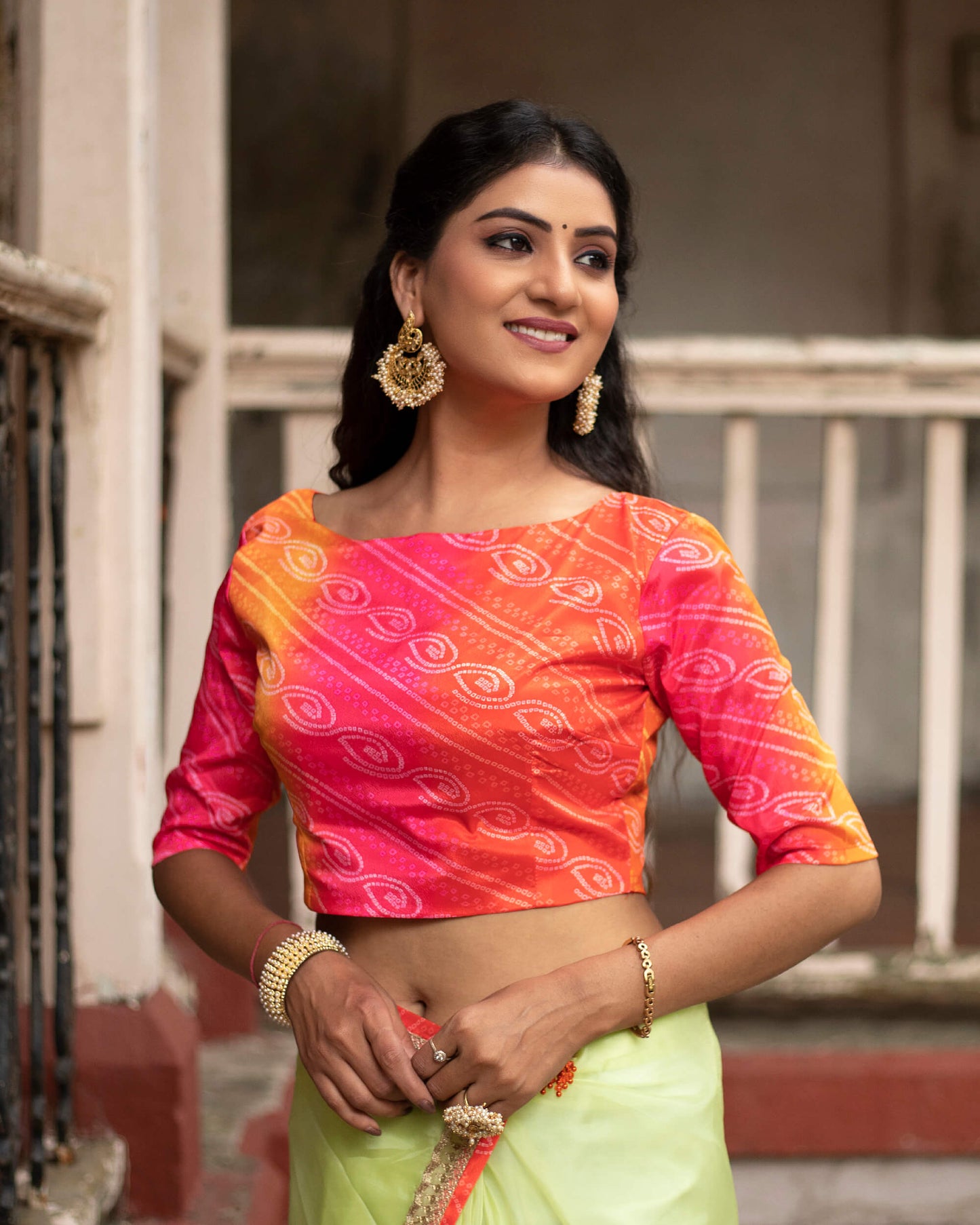 Bandhanii Printed Crepe Silk Blouse