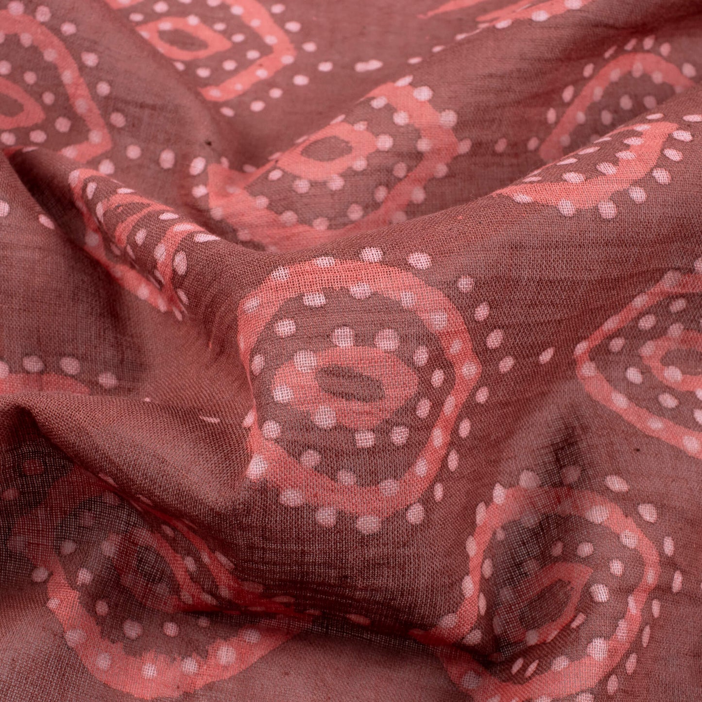 Maroon And Beige Ethnic Pattern Kashish Handblock Zari Bordered Cotton Mulmul Saree With Blouse - Fabcurate