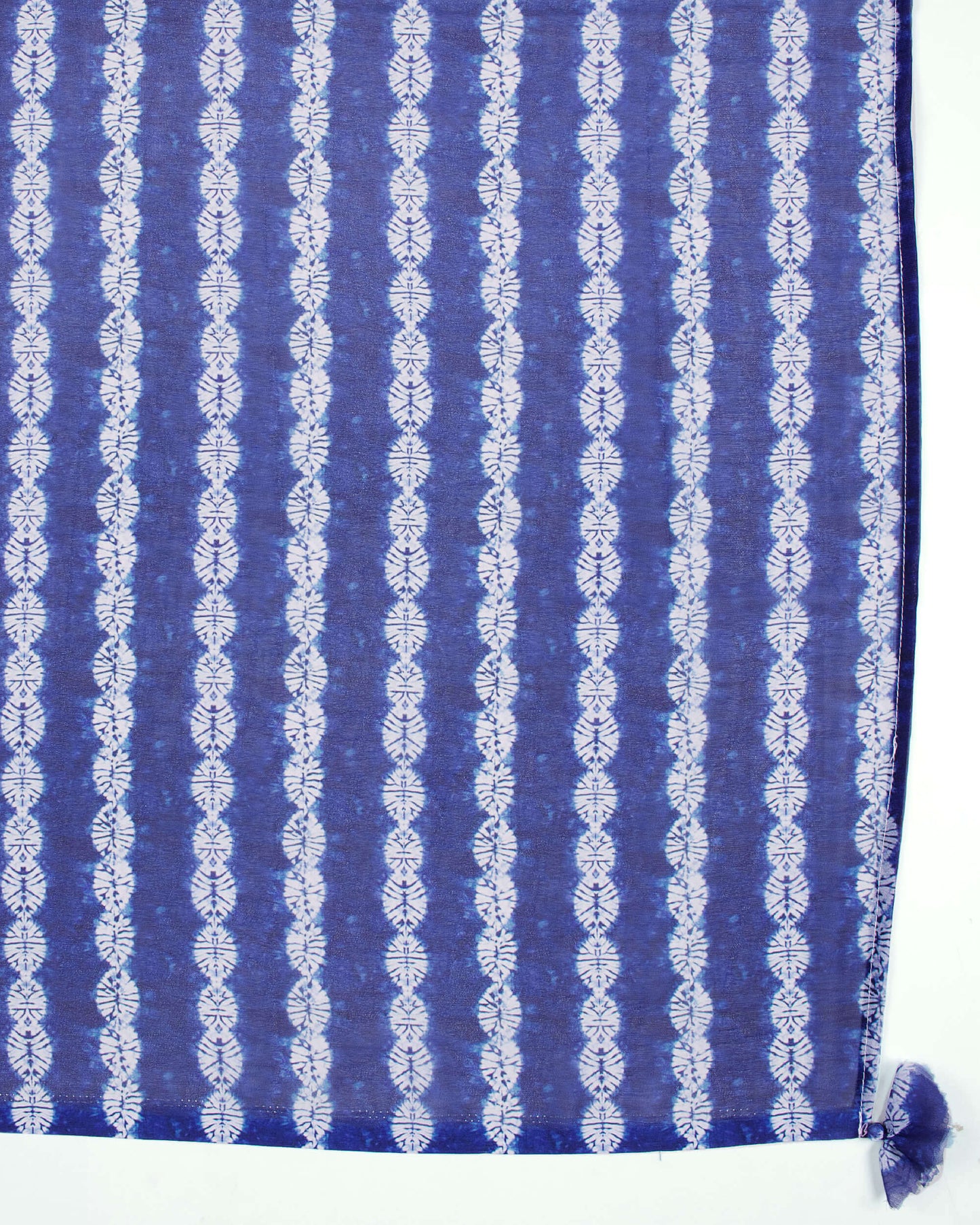 Blue And White Shiiborii Pattern Digital Print Georgette Scarf