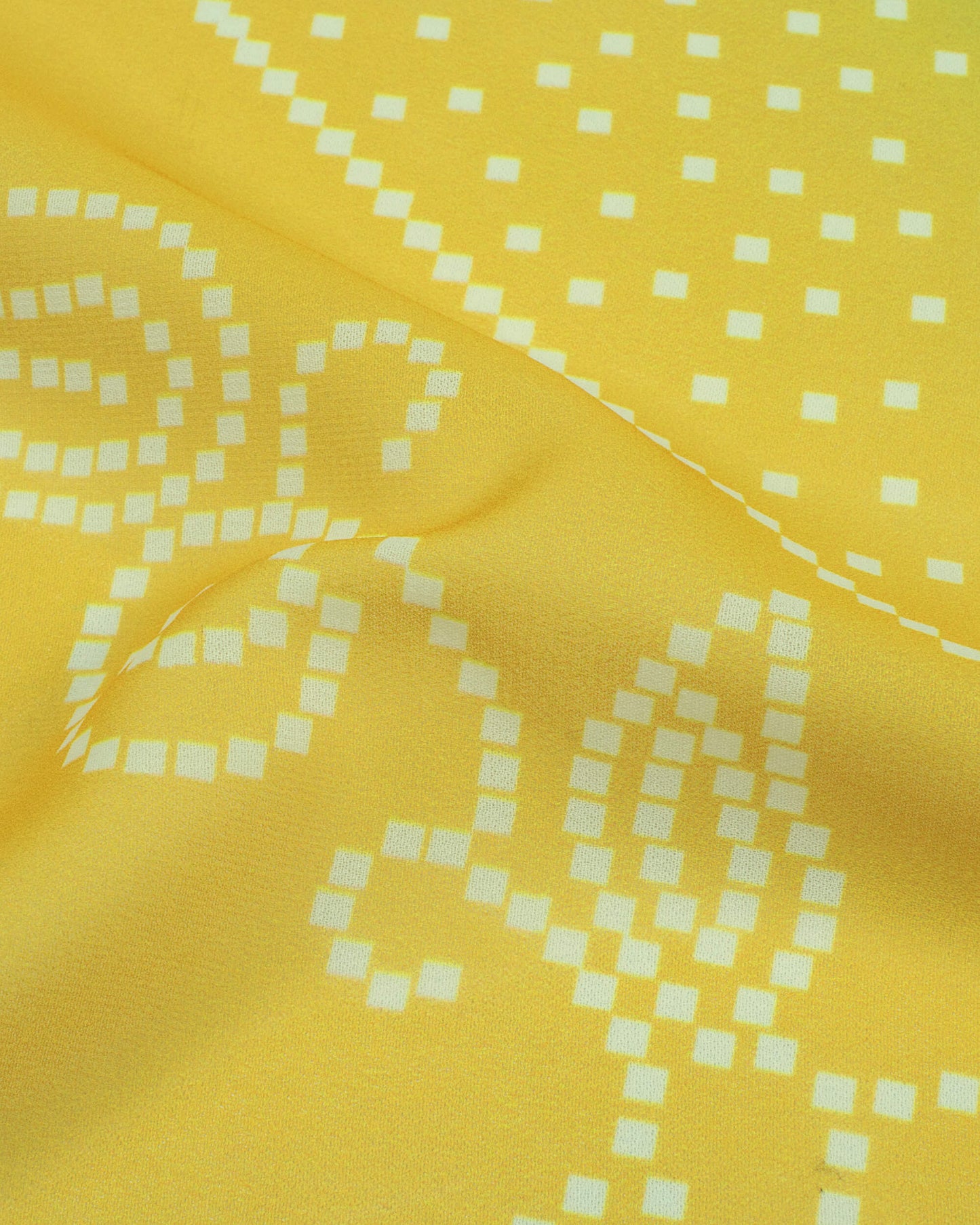 Bumblebee Yellow And Electric Blue Bandhanii Pattern Digital Print Georgette Scarf
